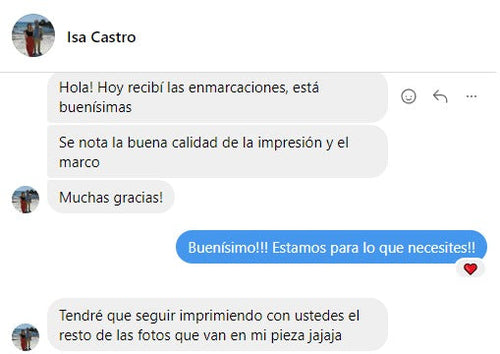 Mensaje real de un cliente de La Tinta Fine Art Print