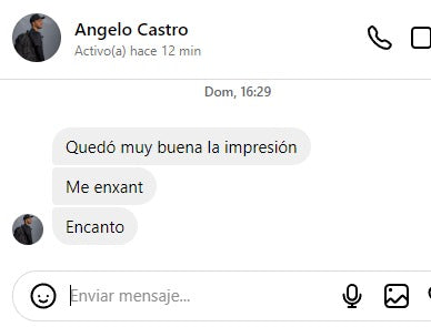 Mensaje real de un cliente de La Tinta Fine Art Print