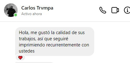 Mensaje real de un cliente de La Tinta Fine Art Print