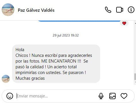 Mensaje real de un cliente de La Tinta Fine Art Print
